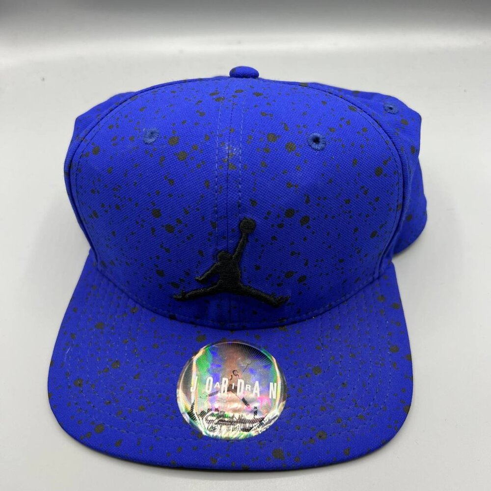 Air Jordan Hat Men Blue Black Speckled Print Jumpman Snap Back Cap